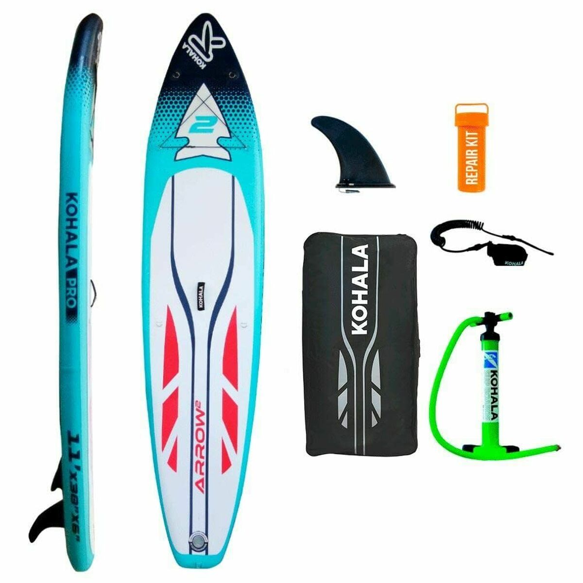 Tavola da Paddle Surf Gonfiabile con Accessori Kohala Arrow 2 Azzurro ( 335 x 75 x 15  cm)