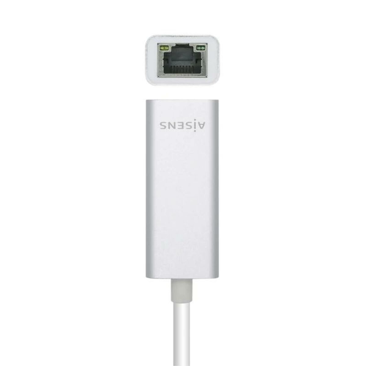 Adattatore USB con Ethernet Aisens USB-C RJ45 15 cm Argento