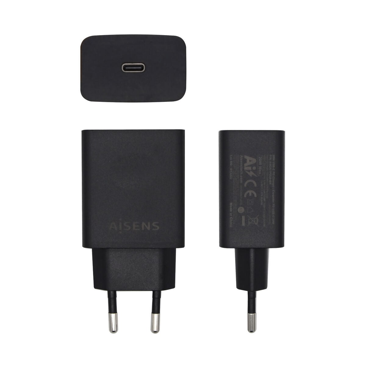 Caricabatterie Aisens Cargador USB-C PD 3.0 1 Puerto 1x USB-C 20 W, Negro USB-C Nero 20 W