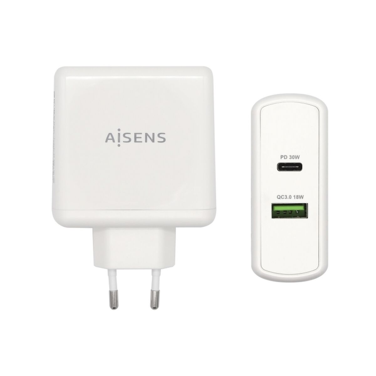 Caricabatterie da Parete Aisens ASCH-2PD30QC-W 48 W USB-C Bianco