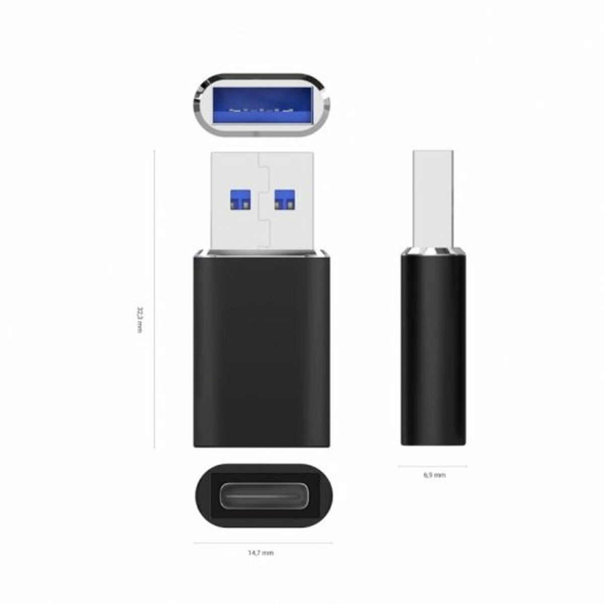 Adattatore USB con USB-C Aisens A108-0678
