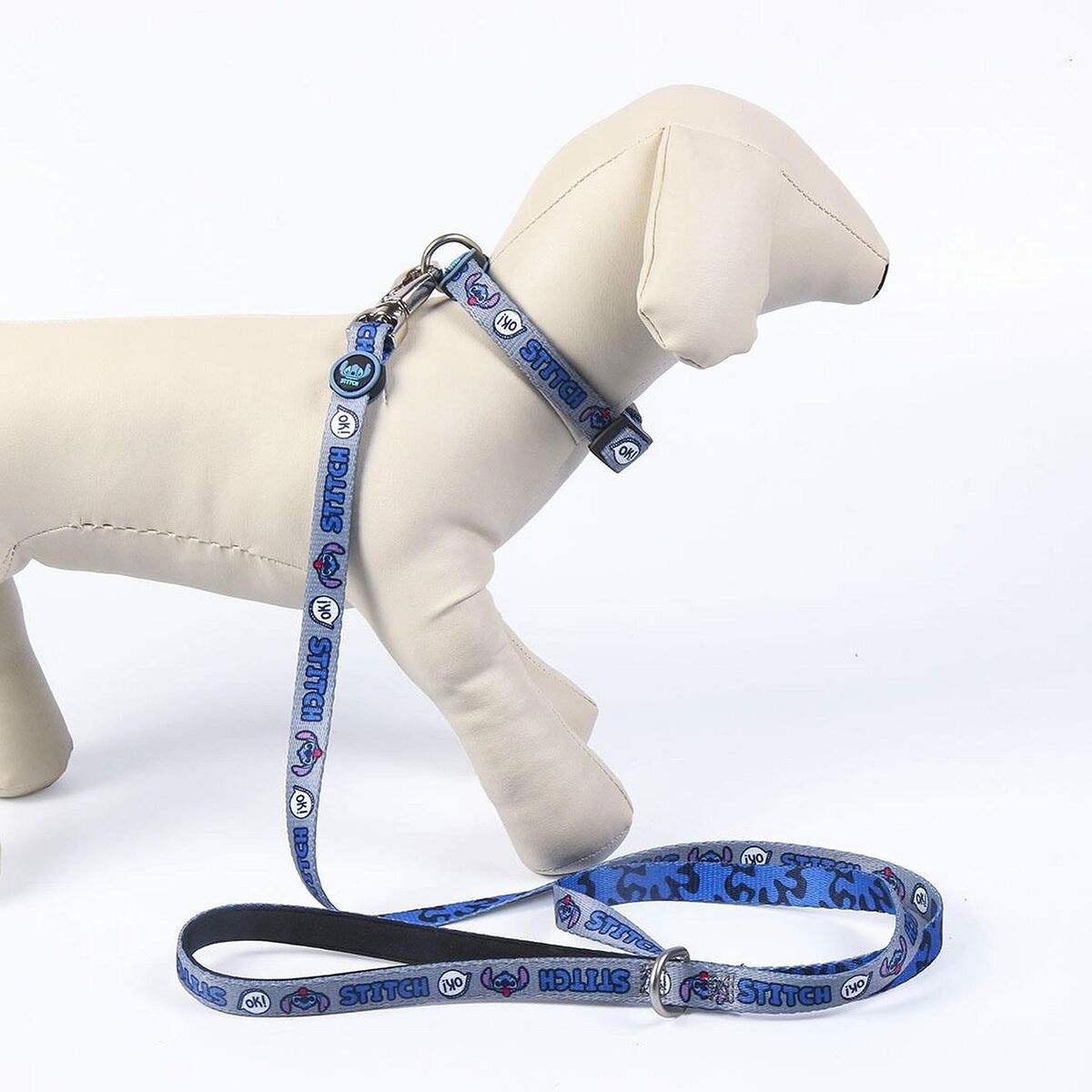 Guinzaglio per Cani Stitch Grigio Azzurro M