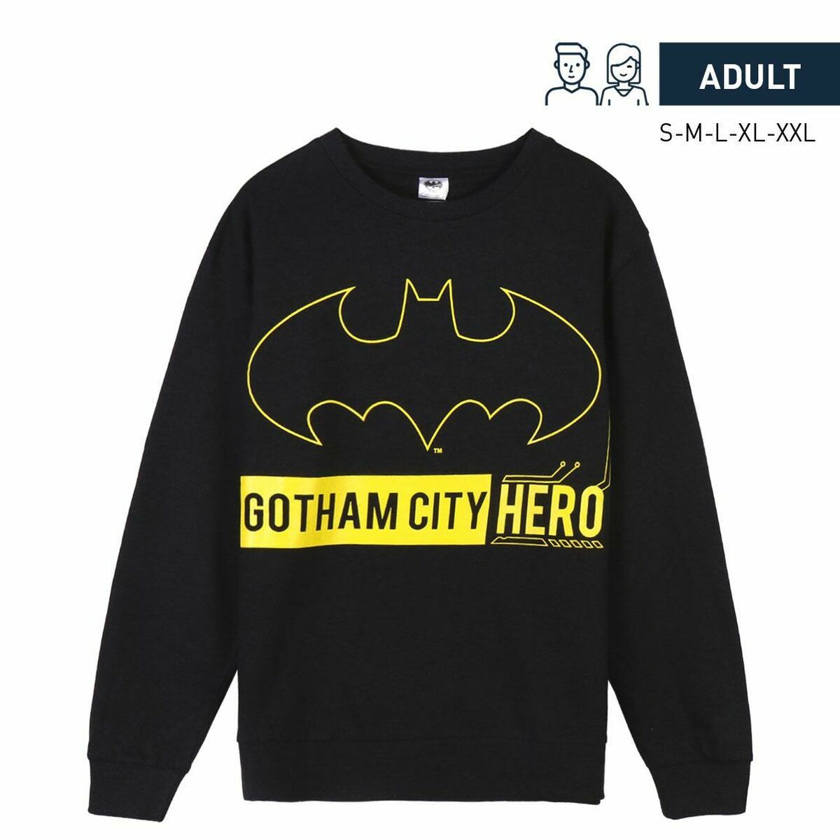 Felpa senza Cappuccio Unisex Batman Nero