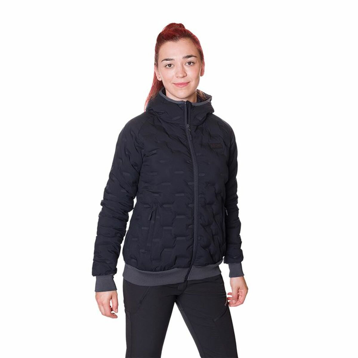 Giacca Sportiva da Donna Trangoworld Alinda Con cappuccio Nero