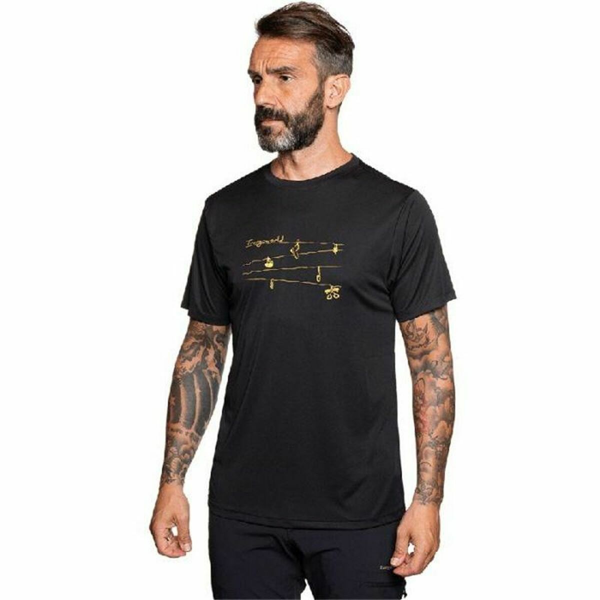 Maglia a Maniche Corte Uomo Trangoworld Loiba Nero