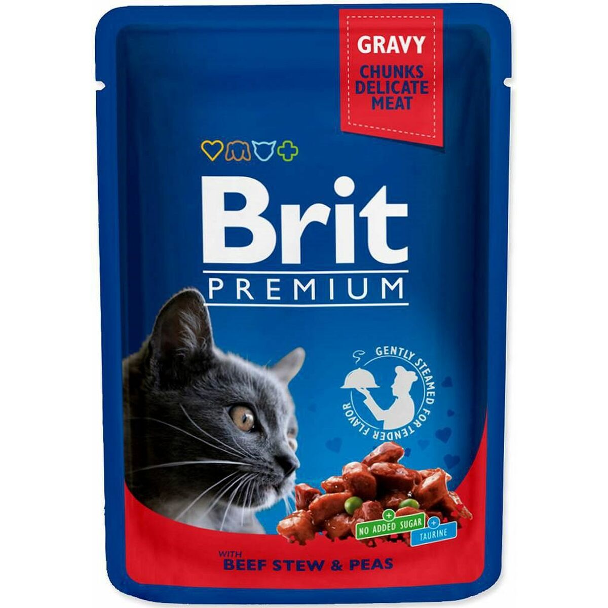 Cibo per gatti Brit Pouches Family Plate Pollo Tacchino Carne di vitello Baccalà 12 x 100 g