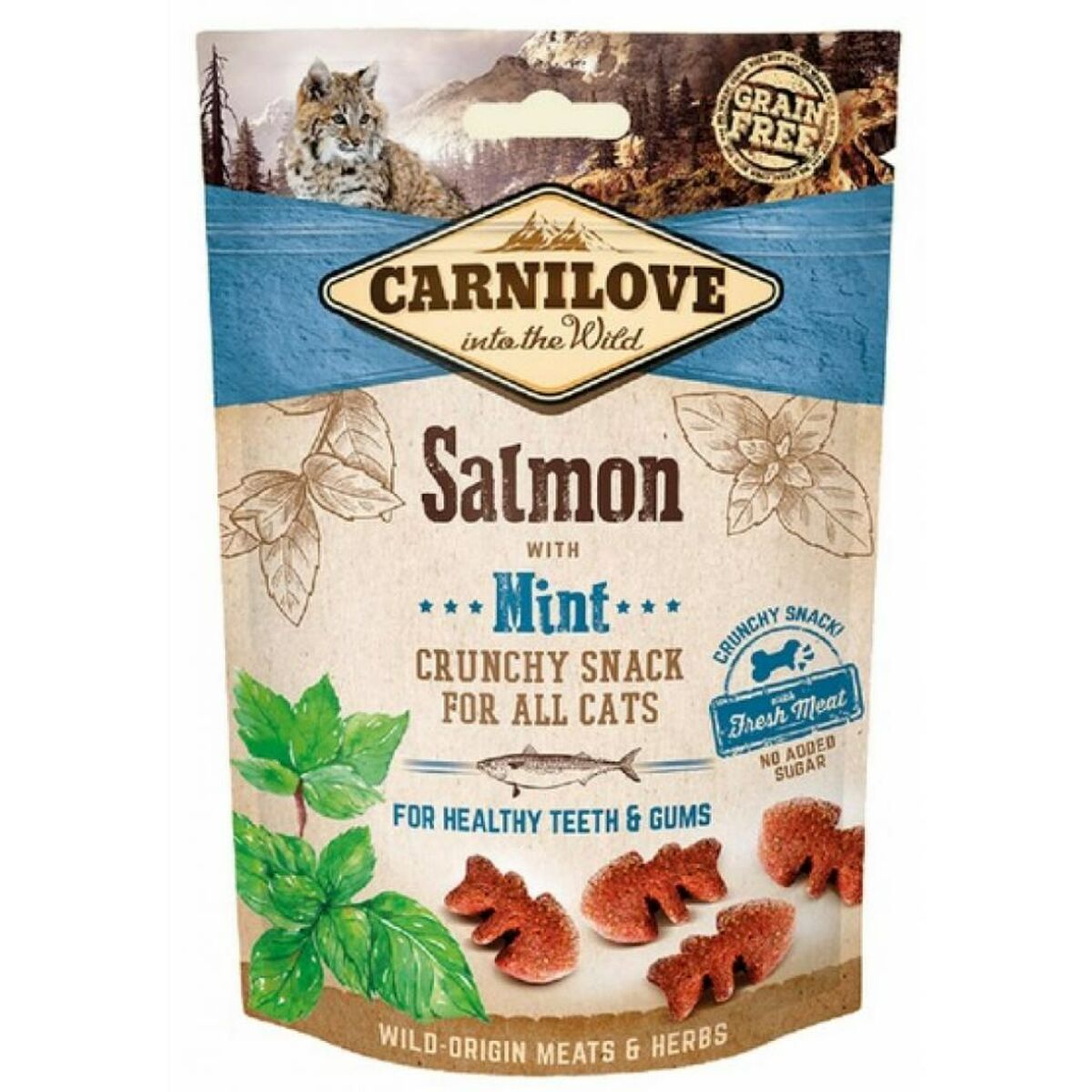 Spuntino per Cat Carnilove 50 g Leccornie Menta Salmone Pesce