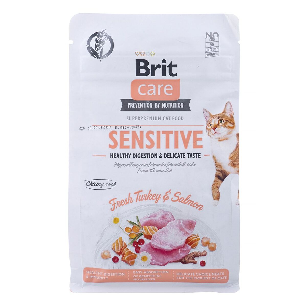 Cibo per gatti Brit Care Grain-Free Sensitive Adulto Salmone Tacchino 400 g