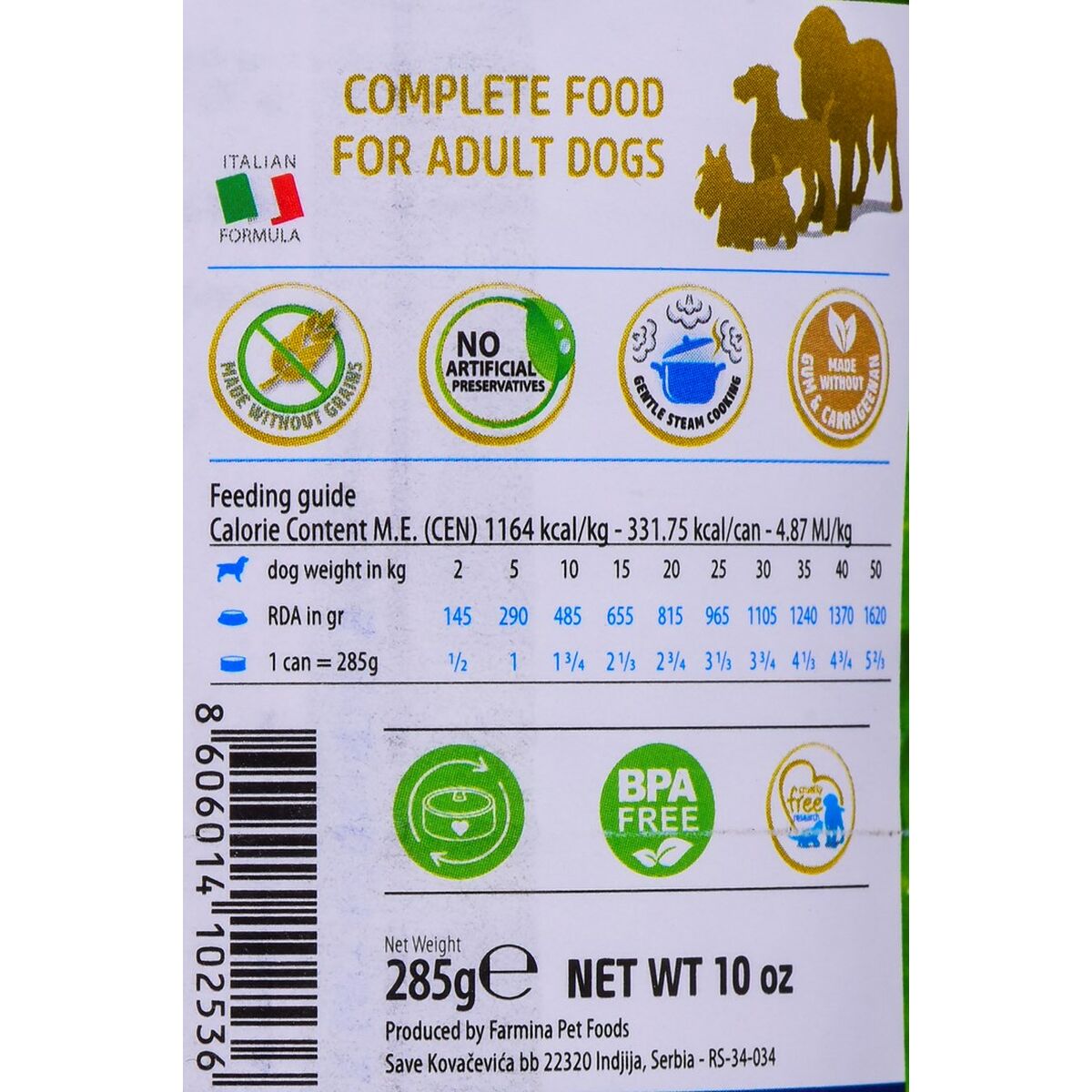 Cibo umido Farmina Mirtillo Agnello 285 g