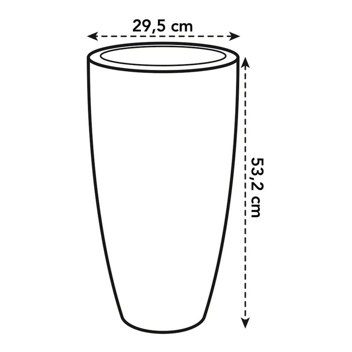 Vaso Elho 8885373042500 Antracite Plastica Rotondo Rotonda