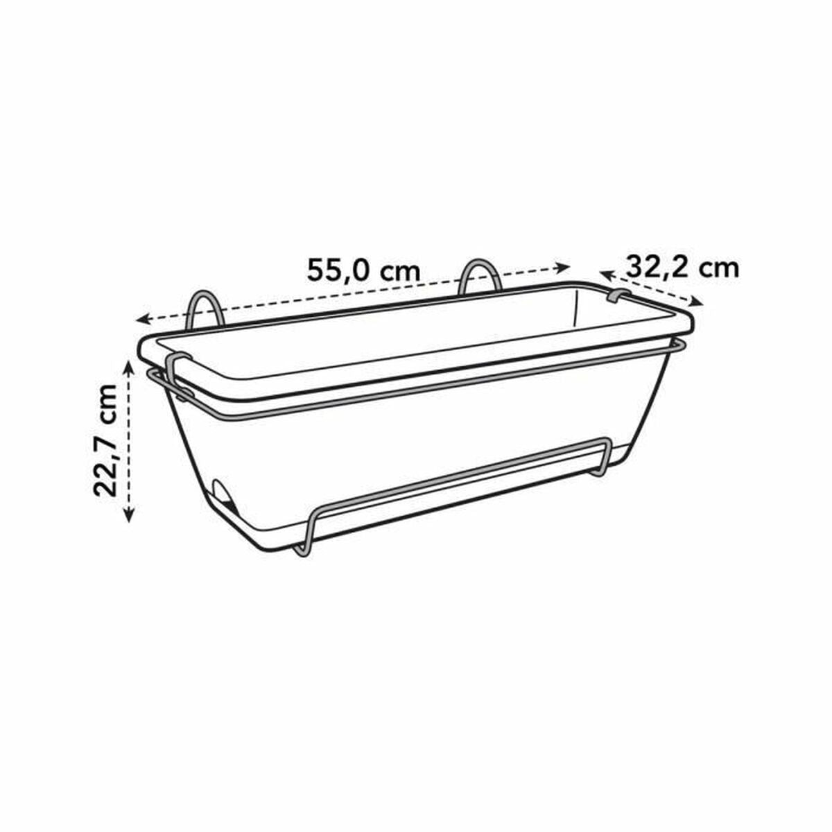 Vaso Elho 542305541000 Marrone Taupé polipropilene Plastica Rettangolare 33,5 x 54,5 x 23 cm