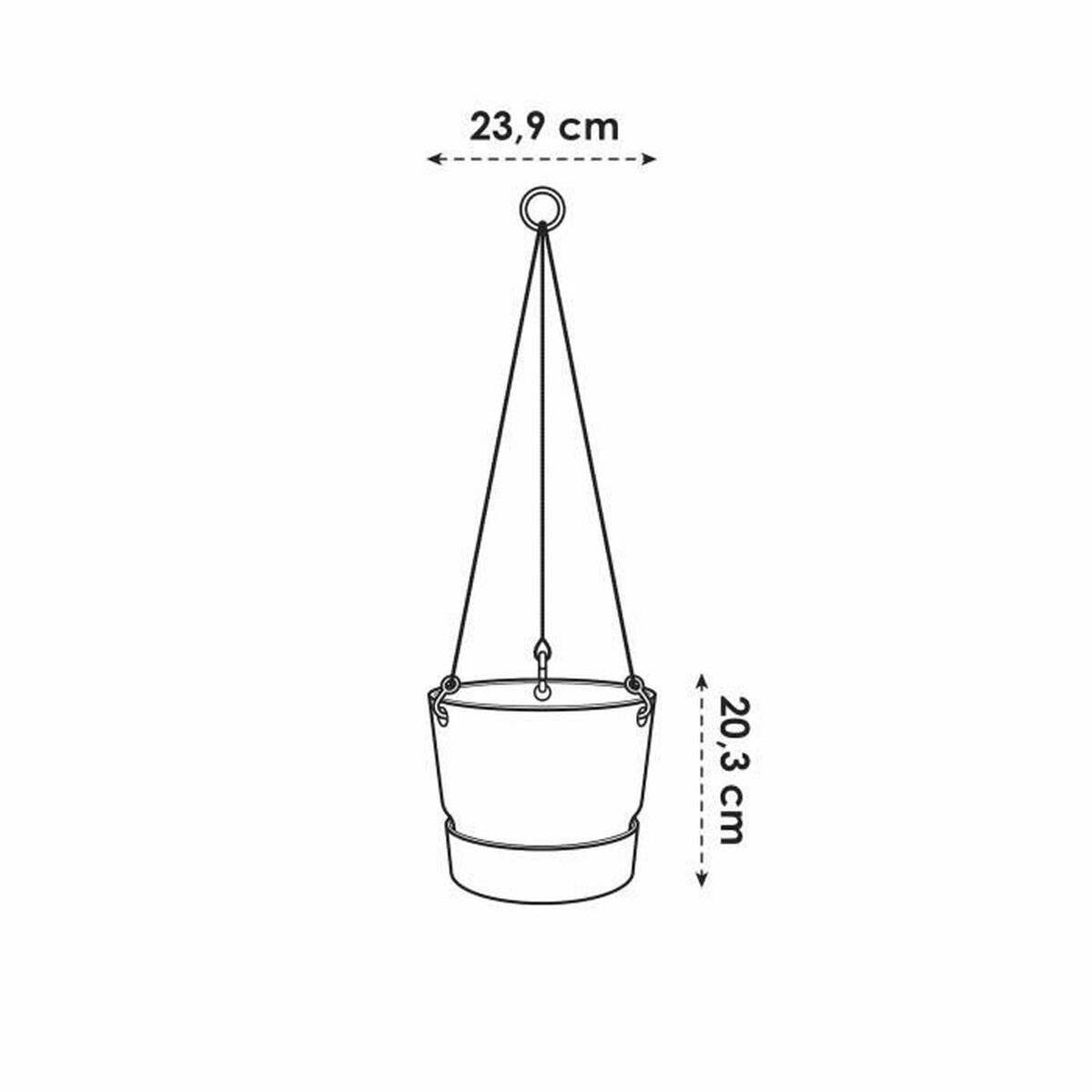 Vaso sospeso Elho Greenville Bianco Plastica Ø 23,9 x 20,3 cm