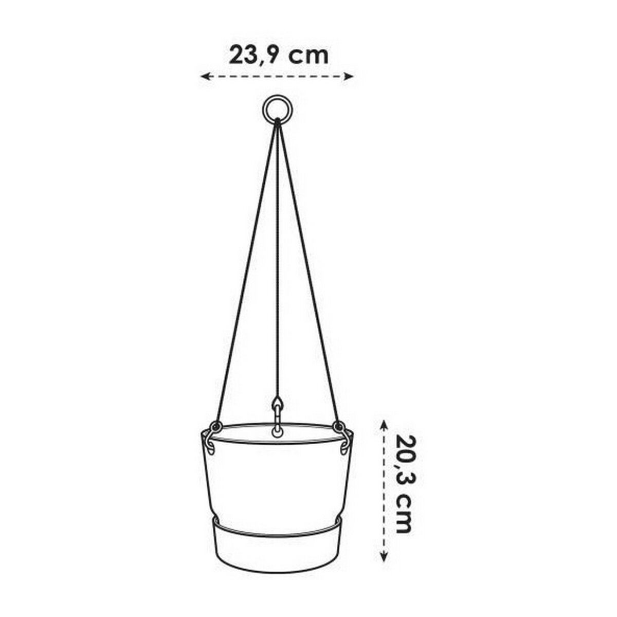 Vaso sospeso Elho Greenville Ø 23,9 x 20,3 cm Verde