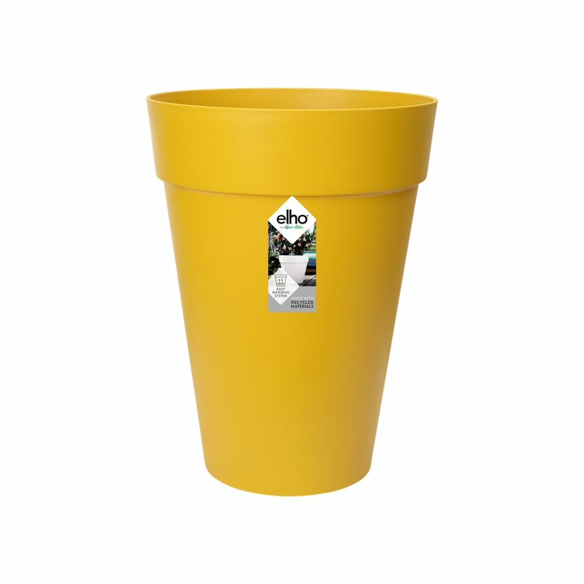 Vaso Elho Giallo Ø 34 cm Ocra Plastica Rotondo Moderno