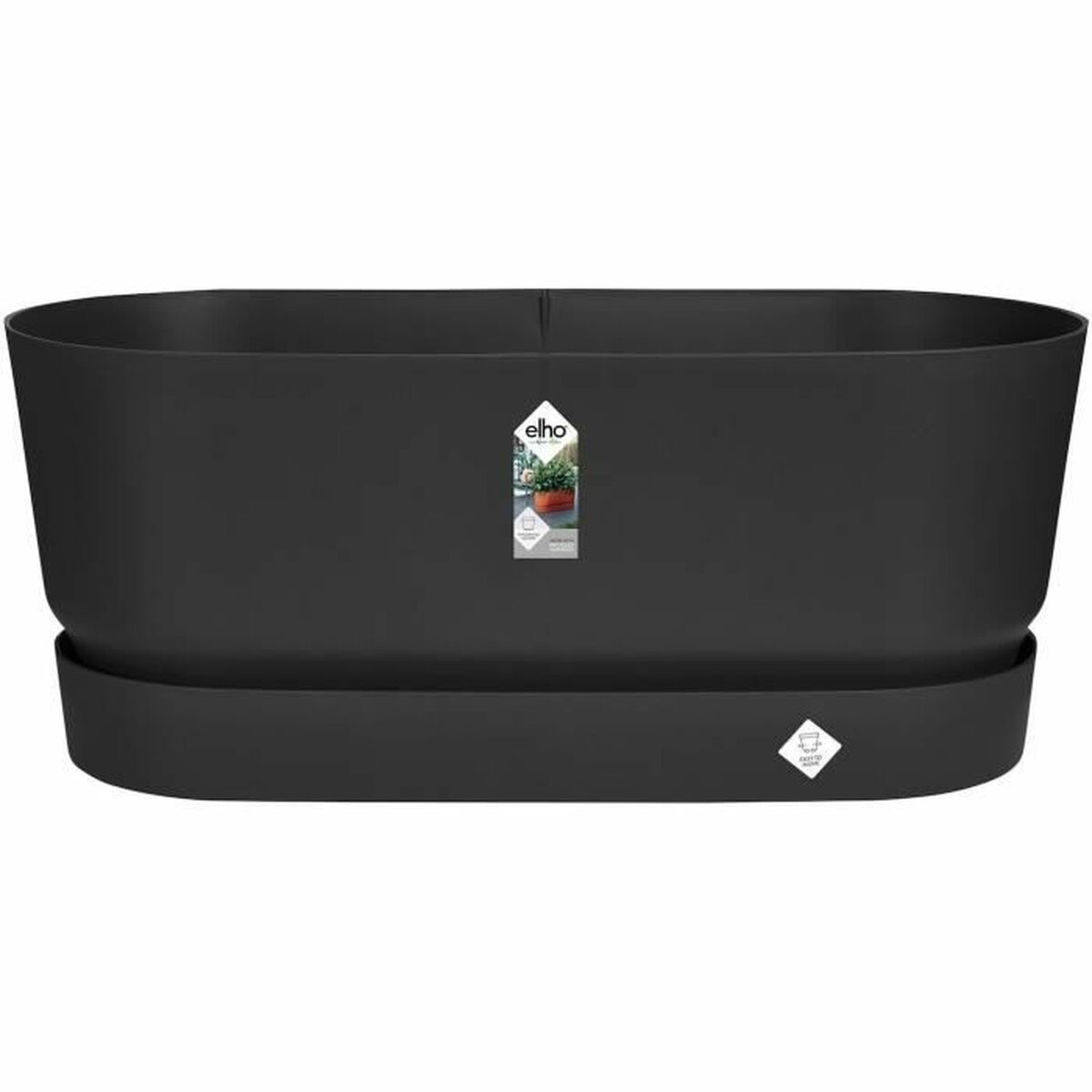 Vaso rettangolare da Balcone Elho   Nero 60 cm Plastica