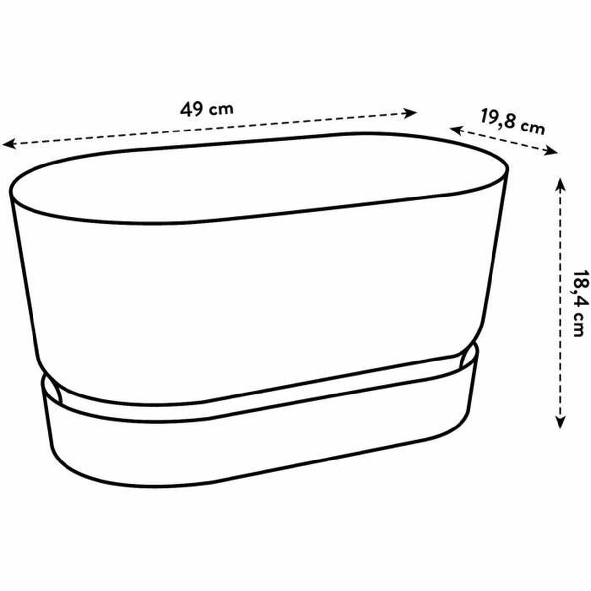 Vaso rettangolare da Balcone Elho   Grigio 50 cm Plastica