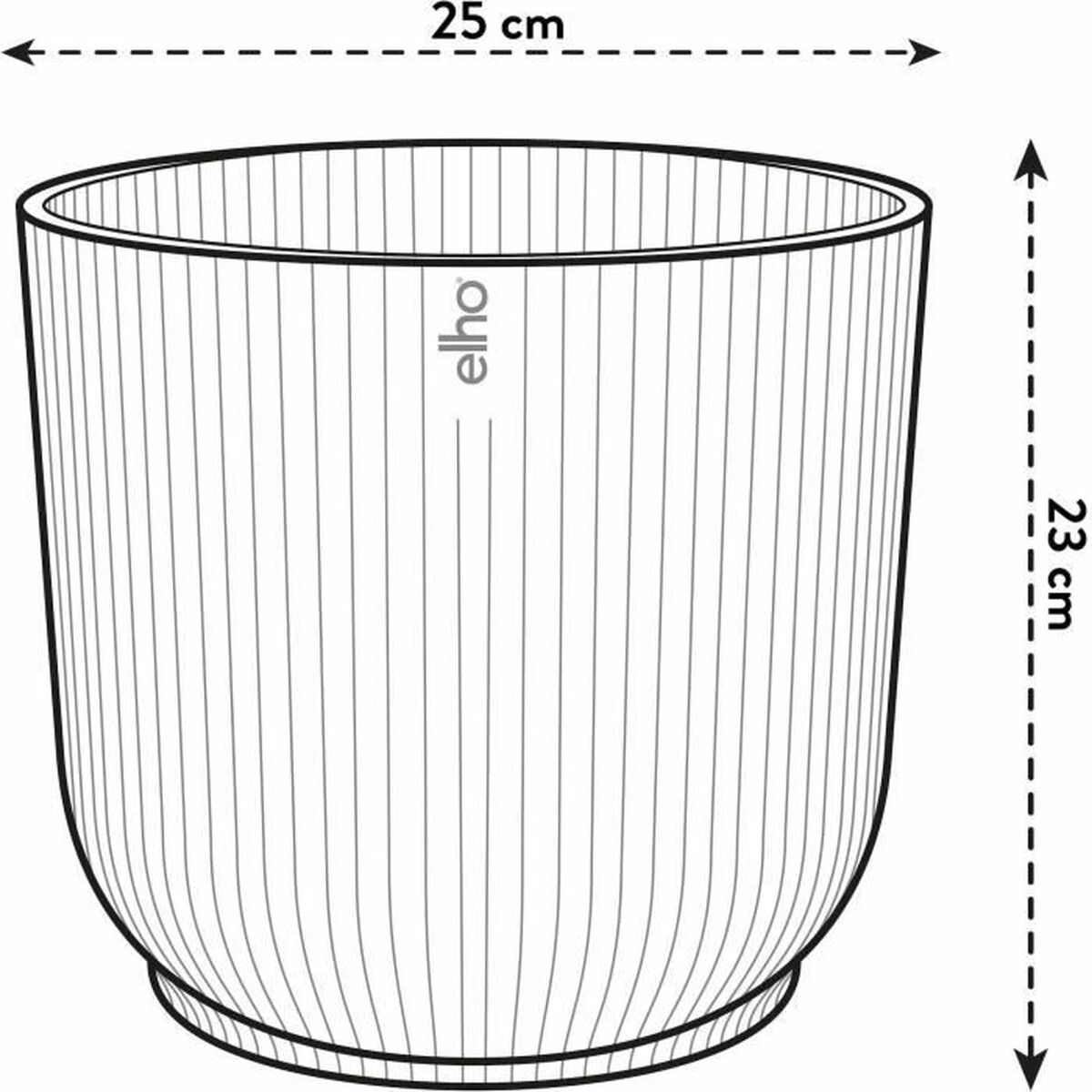 Vaso Elho Rosa Plastica Rotondo Rotonda Moderno Ø 25 cm