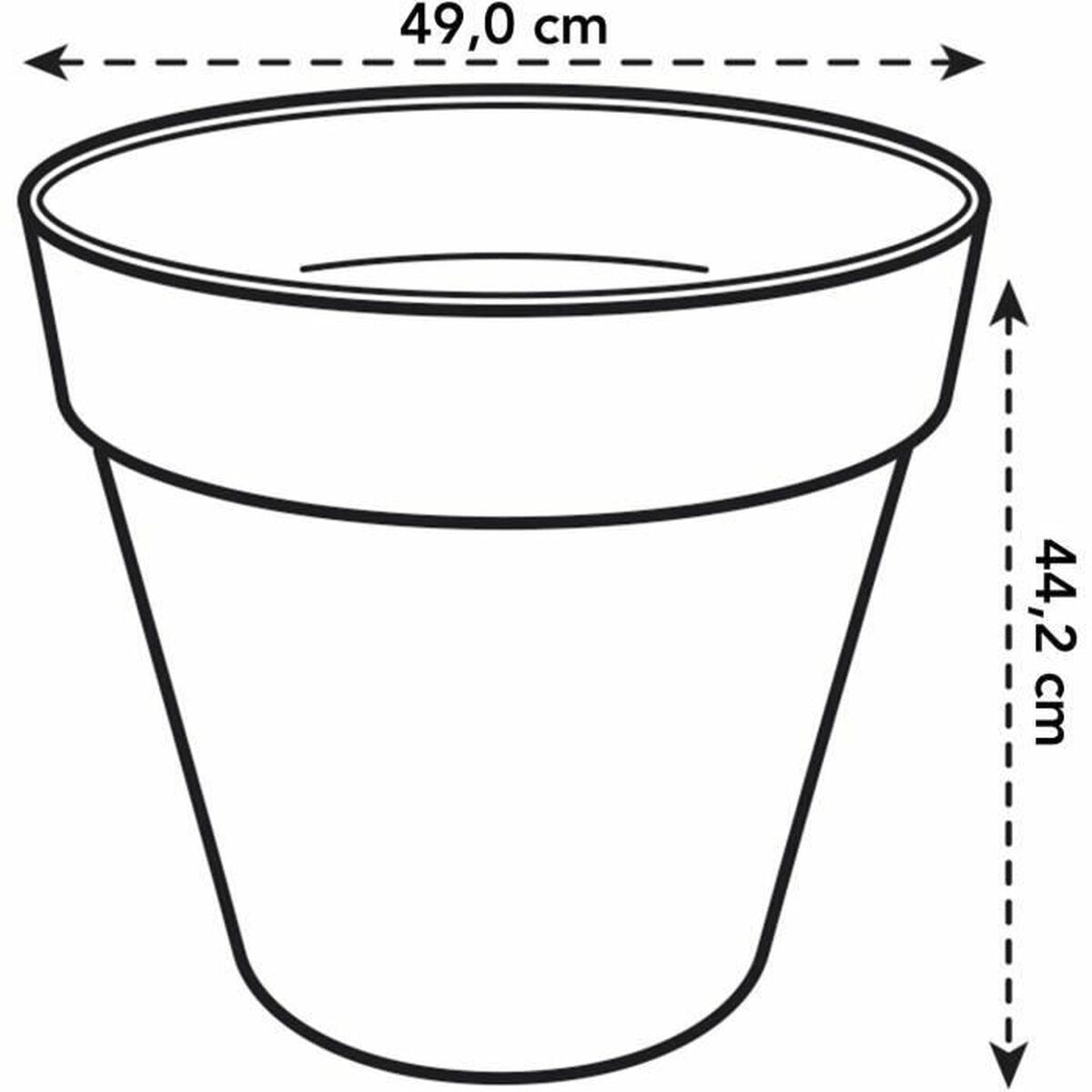 Vaso Elho Ø 50 cm Plastica Rotondo Rotonda Moderno