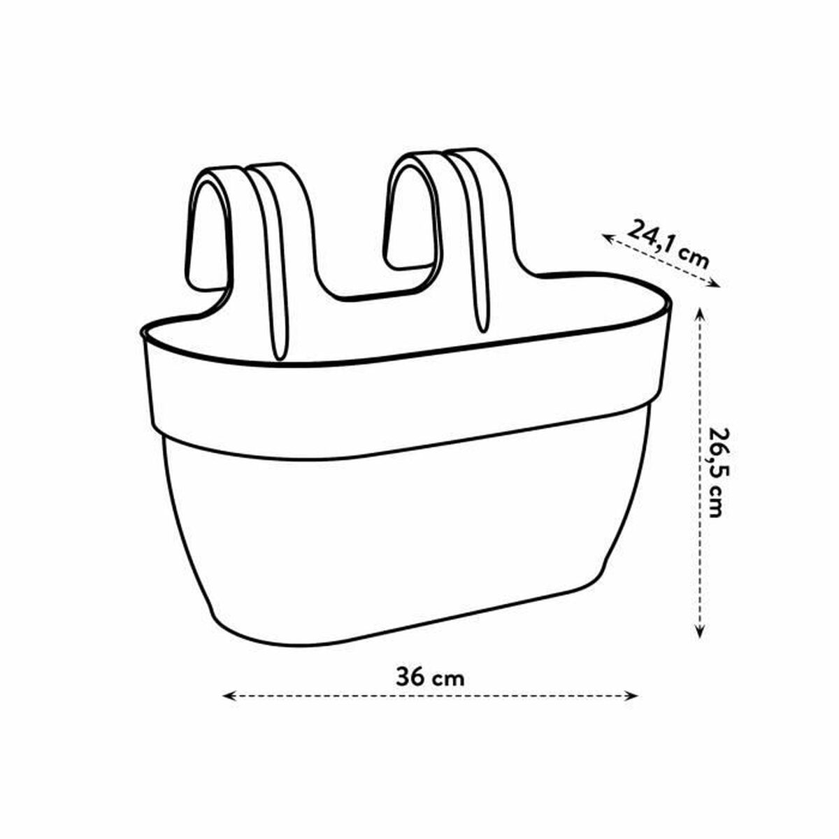 Vaso Elho 3662603645100 Bianco Plastica Rettangolare Moderno 24 x 36 x 26,5 cm