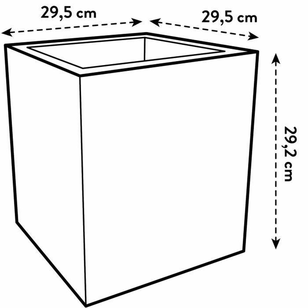 Vaso Elho Nero Ø 29 cm Plastica Quadrato Moderno