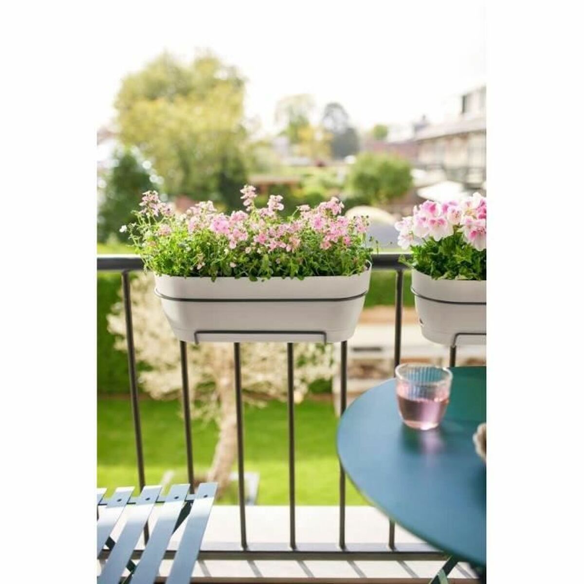 Vaso rettangolare da Balcone Elho   Bianco 50 cm Azzurro Plastica