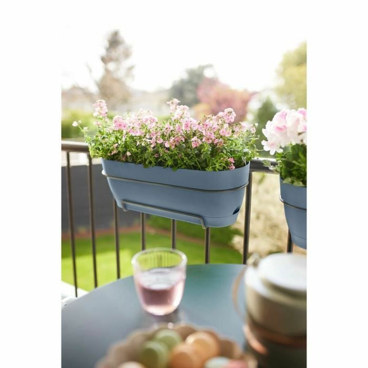 Vaso rettangolare da Balcone Elho   70 cm Azzurro Plastica