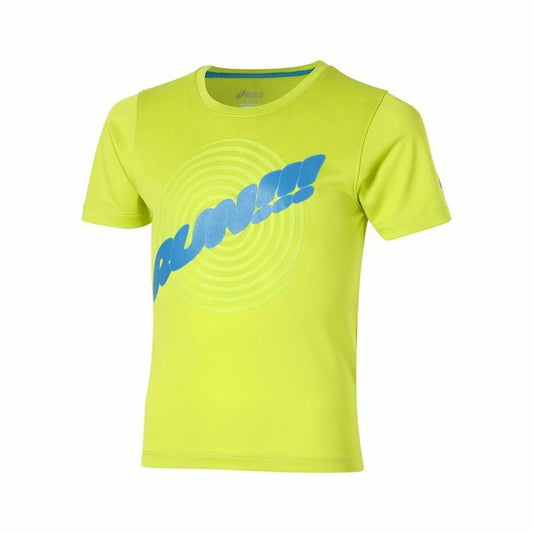 Maglia a Maniche Corte per Bambini Asics Run Verde limone