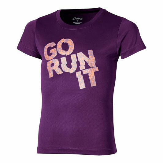 Maglia a Maniche Corte per Bambini Asics  Graphic Go Run It  Porpora