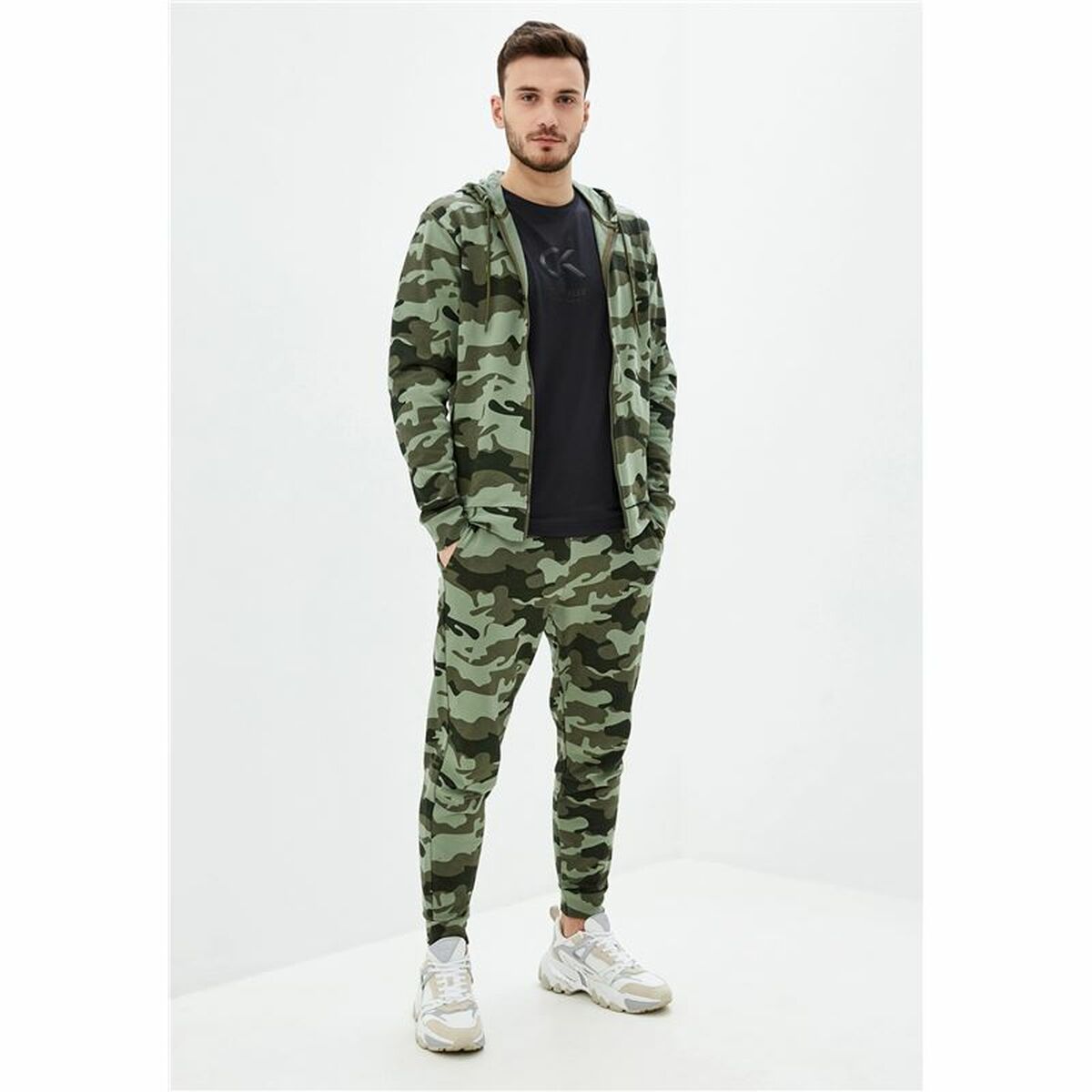 Giacca Sportiva da Uomo Calvin Klein Full Zip Verde