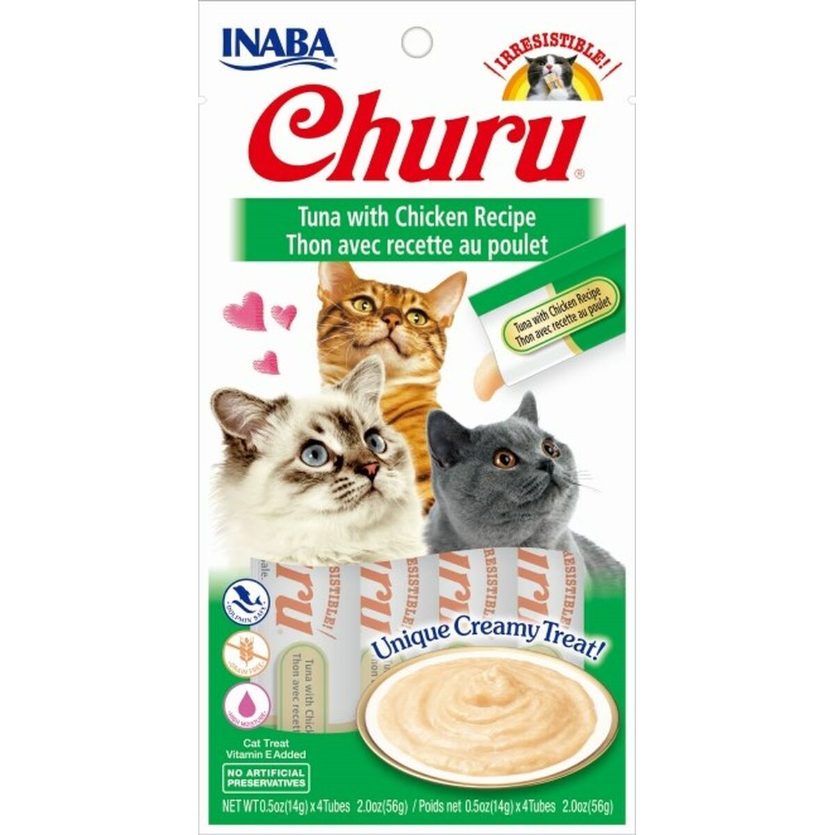 Spuntino per Cat Inaba EU102 4 x 14 g Leccornie Pollo Tonno