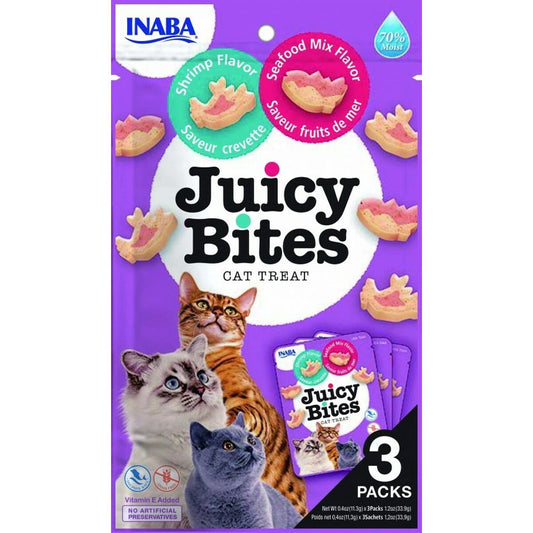 Spuntino per Cat Inaba Juicy Bites 3 x 11,3 g Frutti di mare