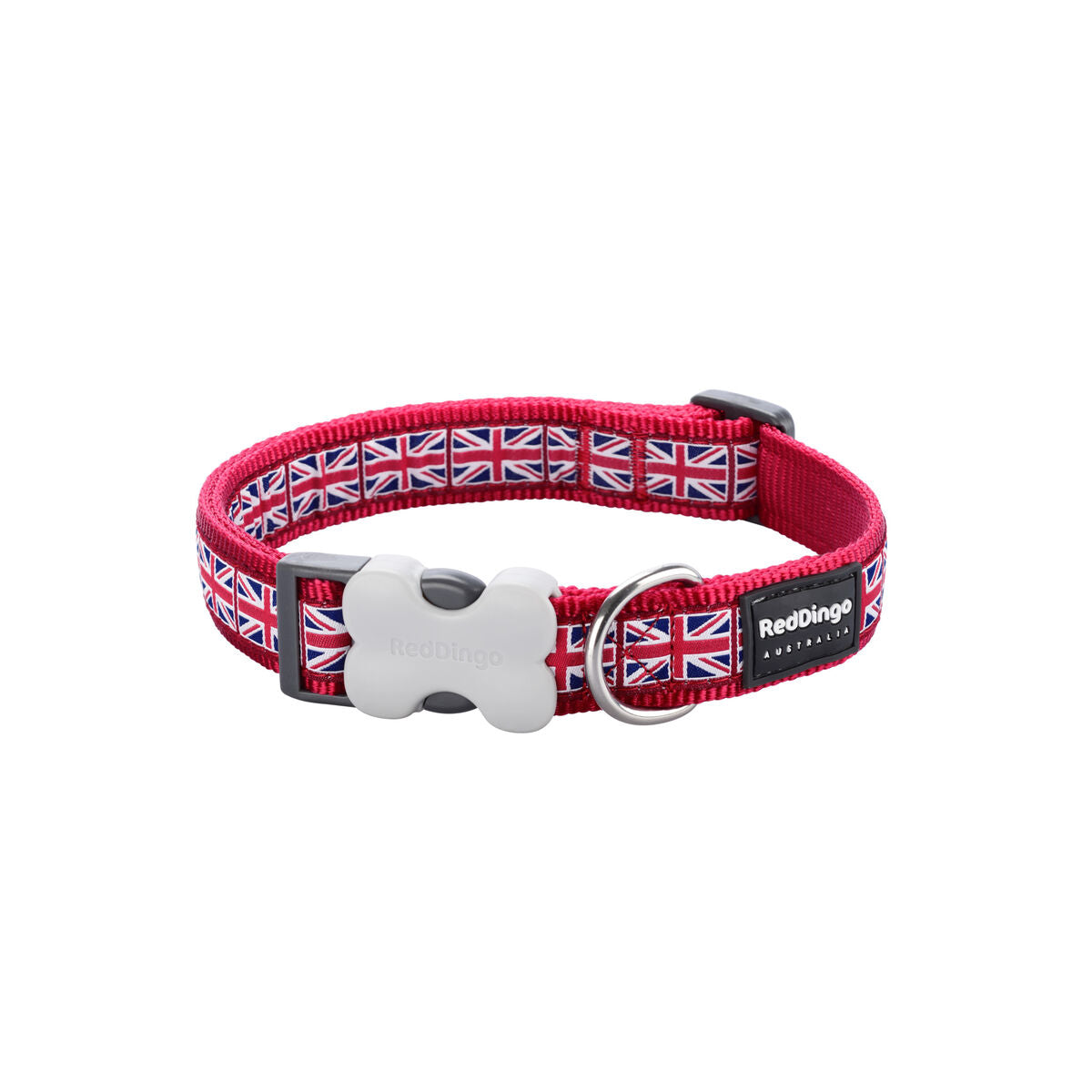 Collare per Cani Red Dingo Union Jack 20-32 cm Rosso