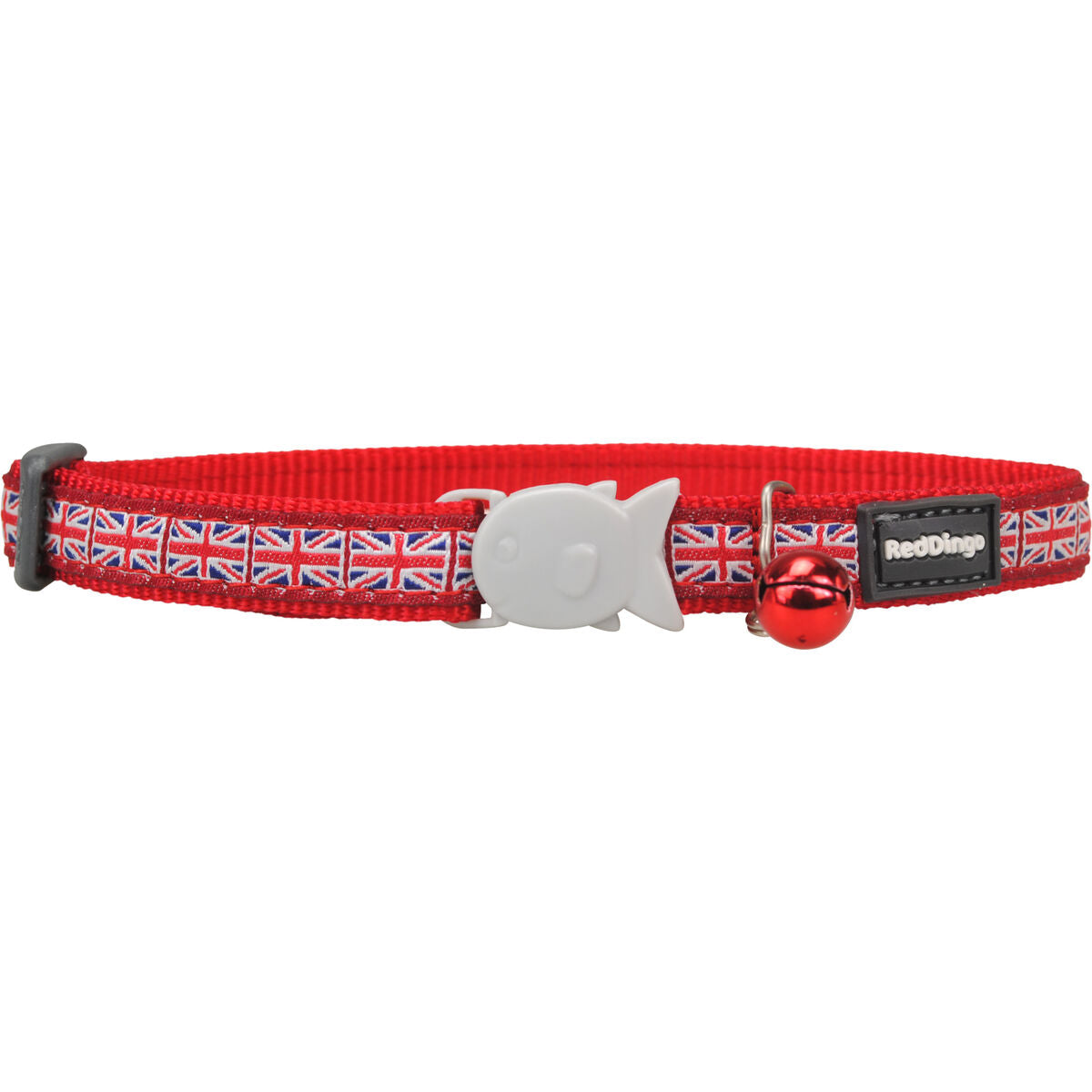 Collare per gatti Red Dingo Union Jack 20-32 cm Rosso