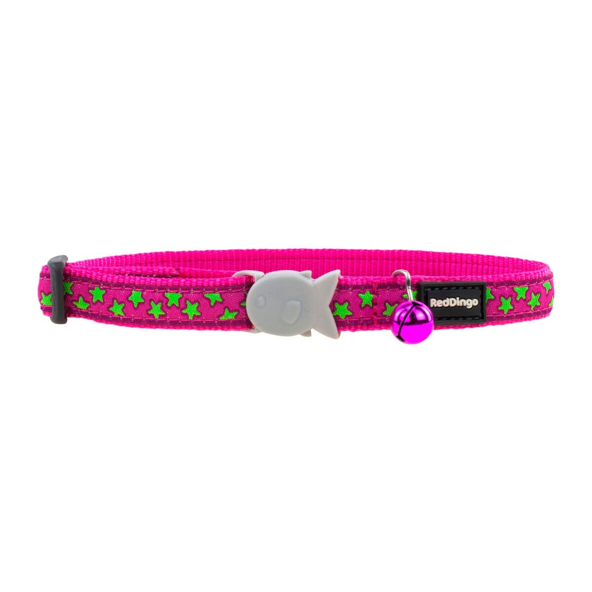 Collare per gatti Red Dingo Stars Lime on Hot 20-32 cm Rosa