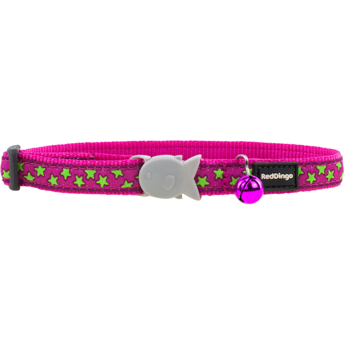 Collare per gatti Red Dingo Stars Lime on Hot 20-32 cm Rosa