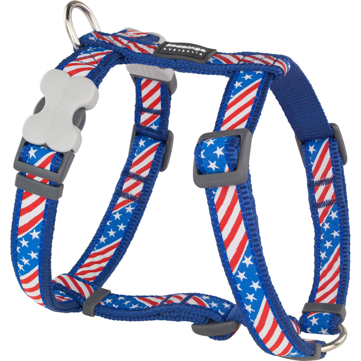 Imbracatura per Cani Red Dingo US Flag 25-39 cm Rosso Azzurro