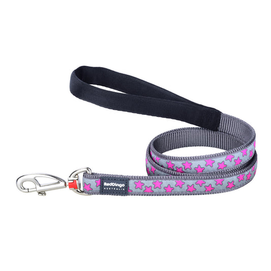 Guinzaglio per Cani Red Dingo STYLE HOT PINK ON COOL GREY 15mm x 120 cm