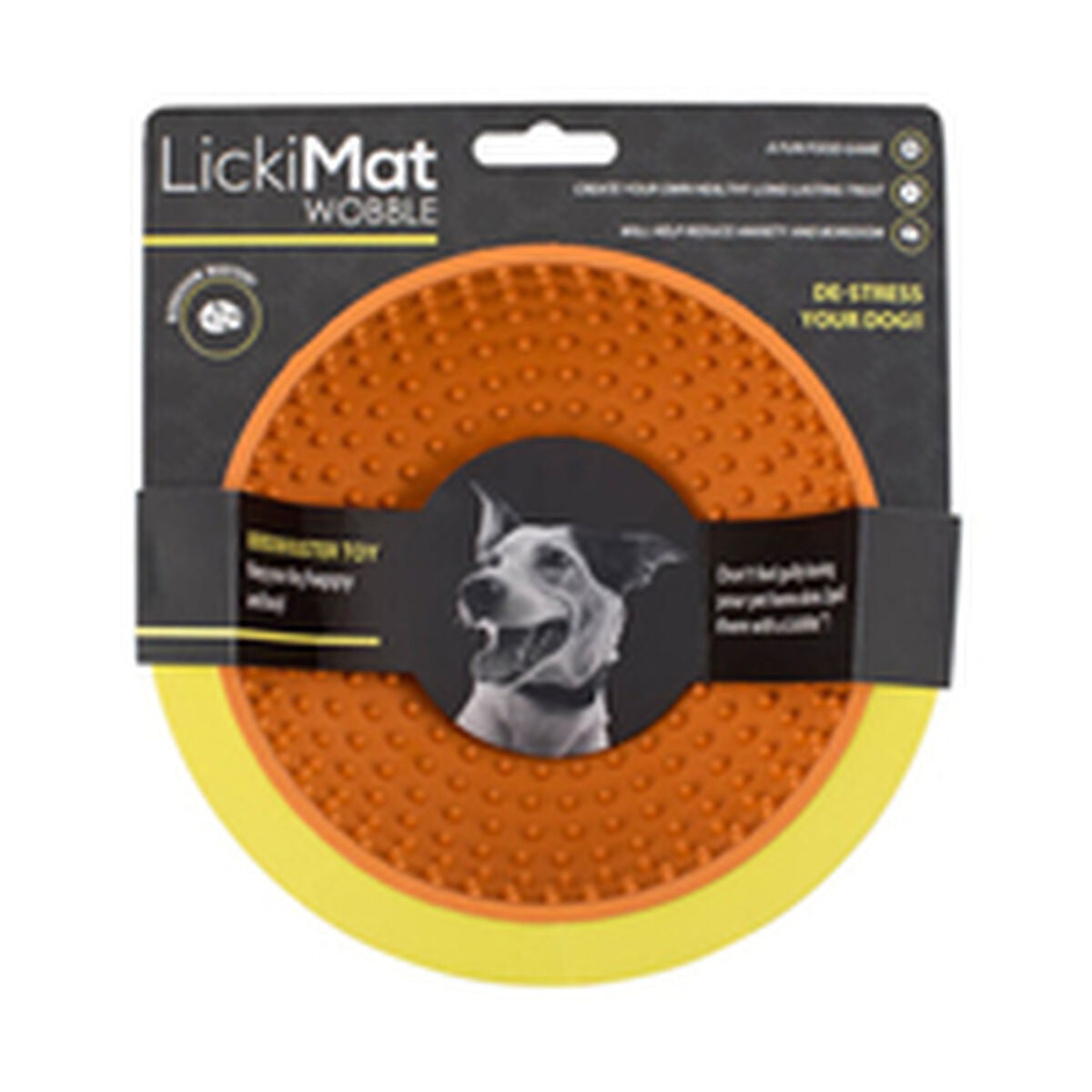 Ciotola per cani Lickimat Wobble Arancio Orange Gomma