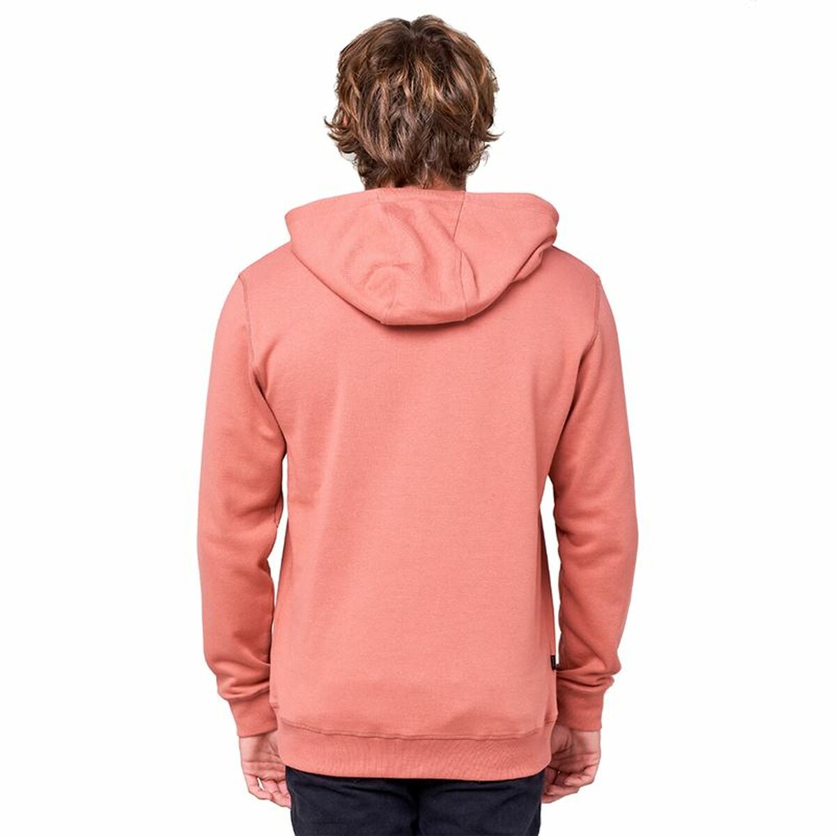 Felpa con Cappuccio Uomo Rip Curl Essentials 3 Stripes French Terry Salmone