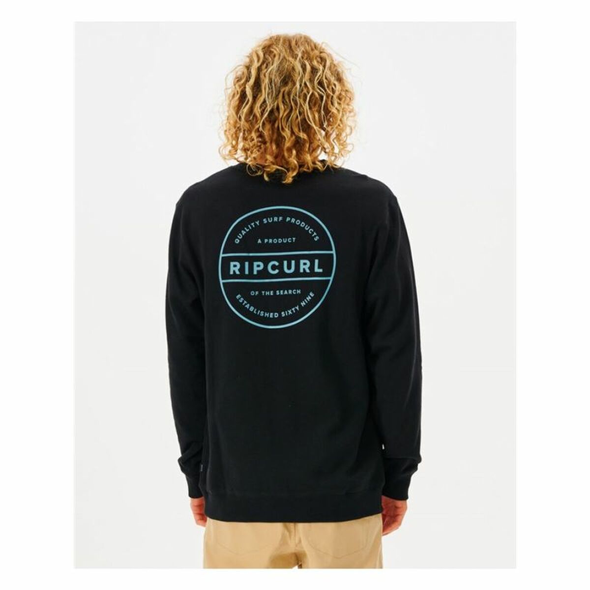 Felpa senza Cappuccio Uomo Rip Curl Re Entry Crew Nero