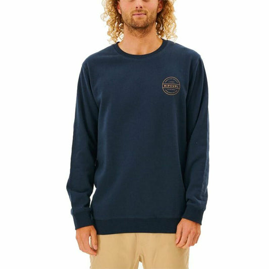 Felpa senza Cappuccio Uomo Rip Curl Re Entry Crew Blu Marino