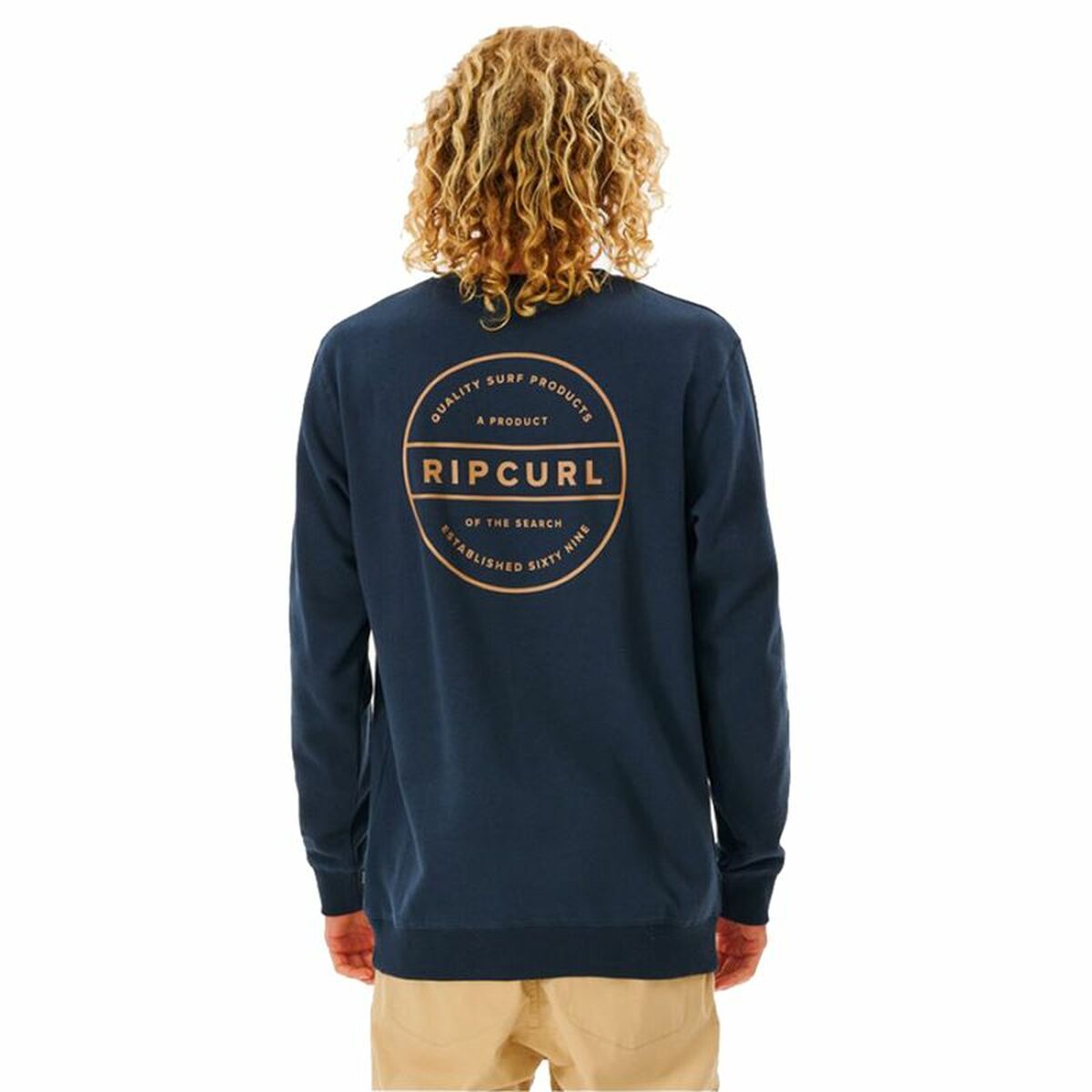 Felpa senza Cappuccio Uomo Rip Curl Re Entry Crew Blu Marino