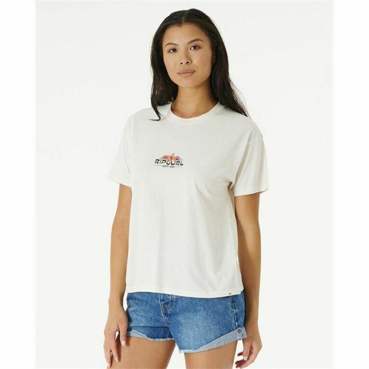 Maglia a Maniche Corte Rip Curl Sun Relaxed Bianco