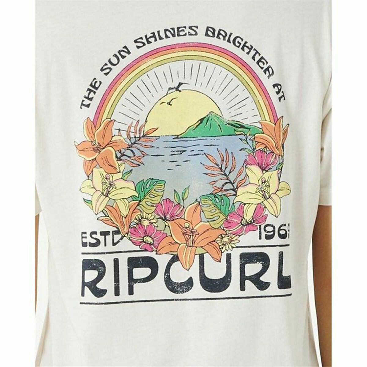 Maglia a Maniche Corte Rip Curl Sun Relaxed Bianco