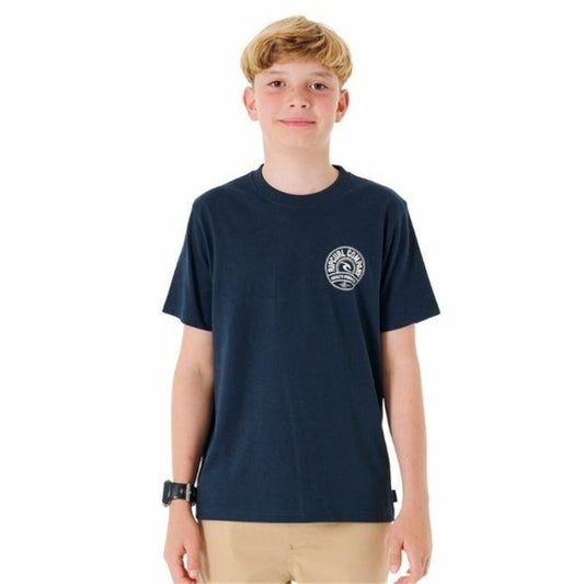 Maglia a Maniche Corte per Bambini Rip Curl Stapler Blu Marino