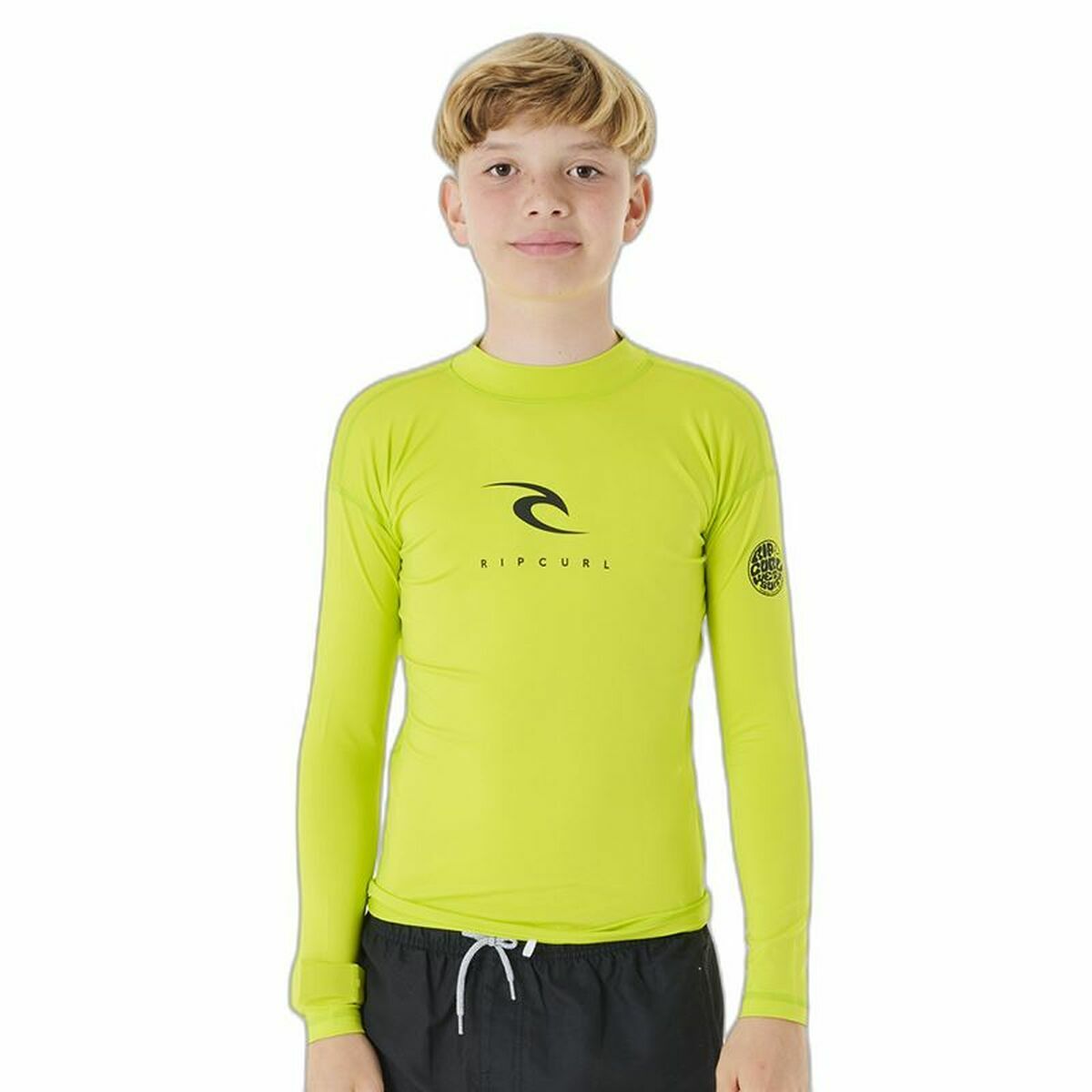 Maglia a Maniche Corte per Bambini Rip Curl Corps L/S Rash Vest  Giallo Surf Lycra