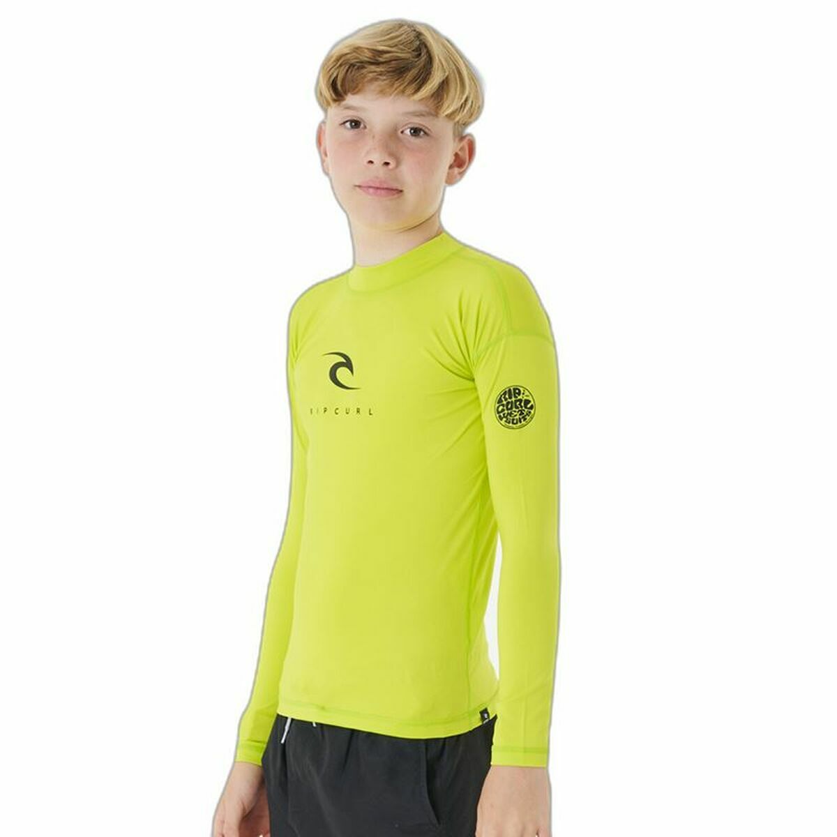 Maglia a Maniche Corte per Bambini Rip Curl Corps L/S Rash Vest  Giallo Surf Lycra