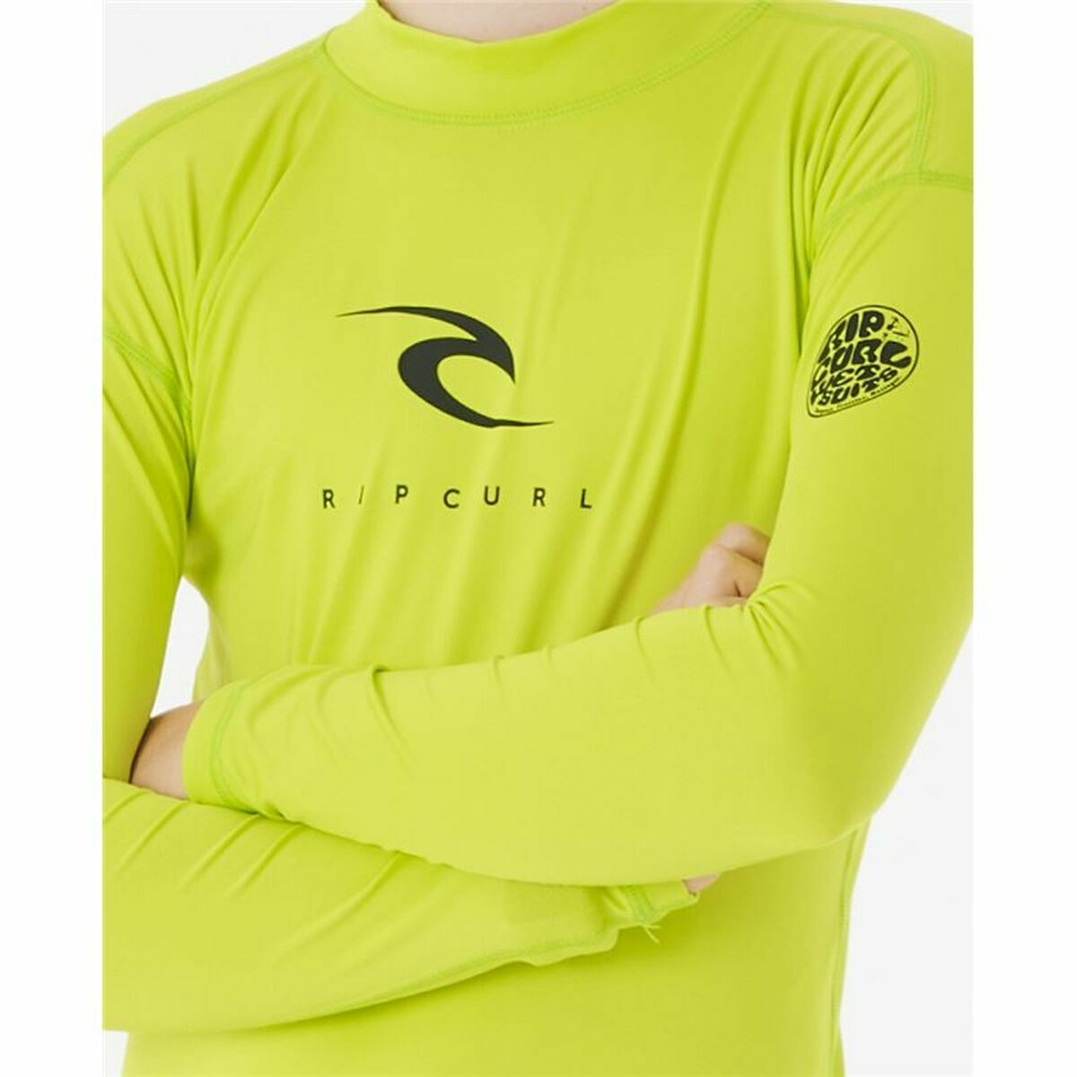 Maglia a Maniche Corte per Bambini Rip Curl Corps L/S Rash Vest  Giallo Surf Lycra