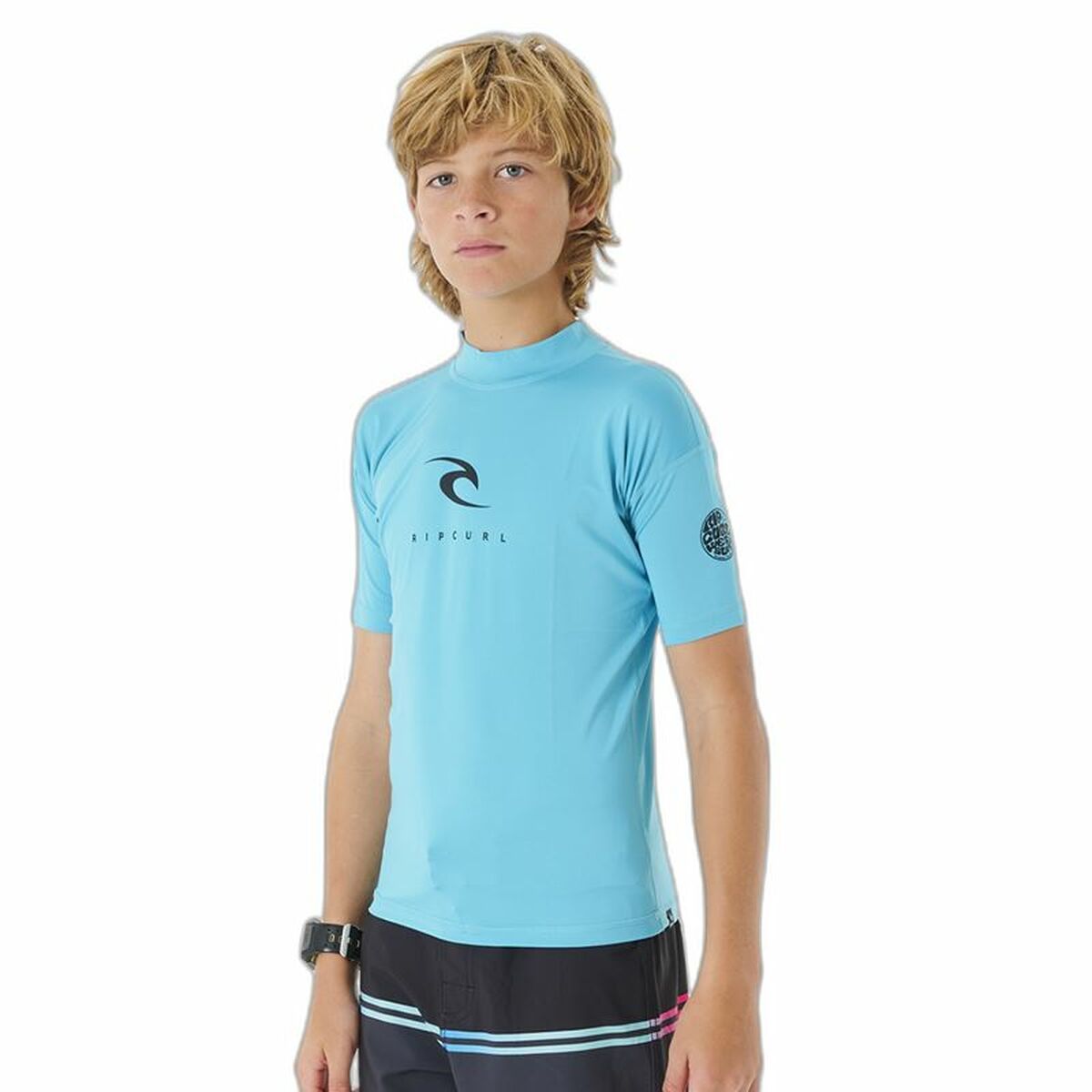 Maglia a Maniche Corte Bambino Rip Curl Corps L/S Rash Vest  Azzurro Lycra Surf