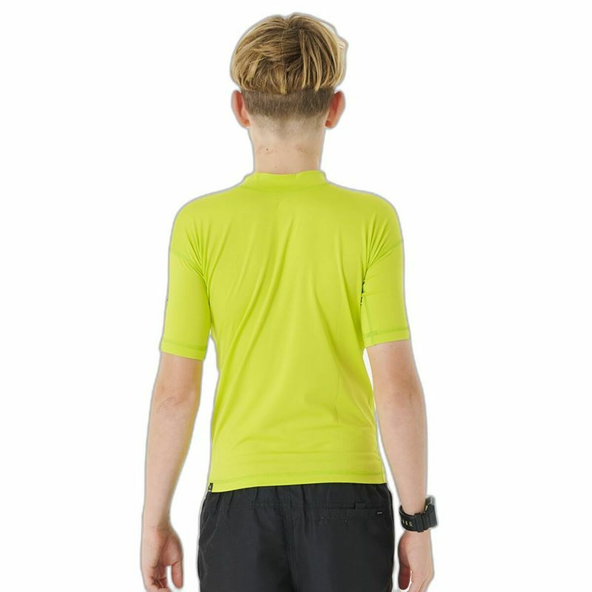 Maglia a Maniche Corte per Bambini Rip Curl Corps S/S Rash Giallo Surf Lycra